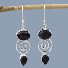 Handmade Onyx Sterling Silver Dangle Earrings