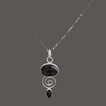 Handmade Onyx and Sterling Silver Pendant Necklace