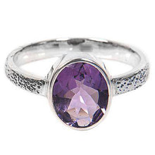 Amethyst solitaire ring, 'Simply in Purple'