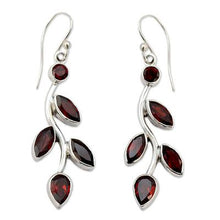 Marquise Garnet & Sterling Silver Earrings