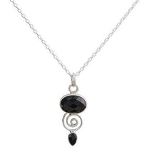 Handmade Onyx and Sterling Silver Pendant Necklace