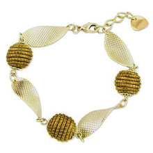 Gold Accent Golden Grass Bracelet and Earrings 'Grassy Helix'