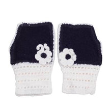 Alpaca Blend Fingerless Mitts in Grey or Black & White