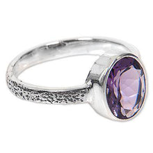 Amethyst solitaire ring, 'Simply in Purple'