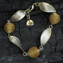 Gold Accent Golden Grass Bracelet and Earrings 'Grassy Helix'