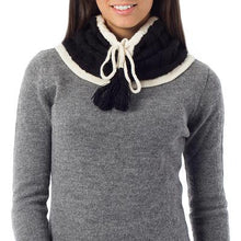 Black and white scarves