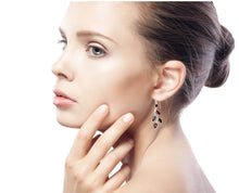 Marquise Garnet & Sterling Silver Earrings