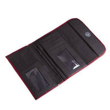 'Fiery Bloom' Red Leather Trifold Wallet