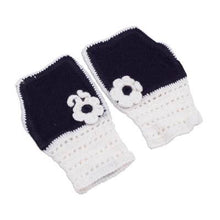 Alpaca Blend Fingerless Mitts in Grey or Black & White