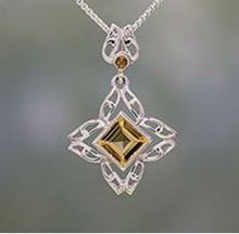 Citrine and Sterling Silver 18" Pendant Necklace