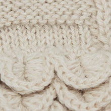 Off-White Hand Knitted 100% Alpaca Fingerless Mittens