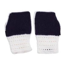 Alpaca Blend Fingerless Mitts in Grey or Black & White