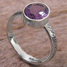 Amethyst solitaire ring, 'Simply in Purple'
