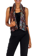 Versatile Brown Rayon Open Front Jacket/Shawl Handmade in Bali