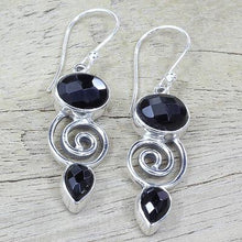 Handmade Onyx Sterling Silver Dangle Earrings