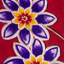 'Fiery Bloom' Red Leather Passport Cover