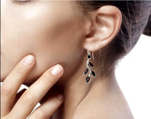 Marquise Garnet & Sterling Silver Earrings