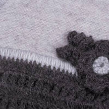 Alpaca Blend Fingerless Mitts in Grey or Black & White