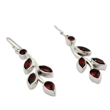 Marquise Garnet & Sterling Silver Earrings