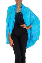 Versatile Turquoise Blue Batik Jacket/Shawl Handmade Accessory