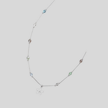Necklace with Multicolor Crystals and Flower Charm