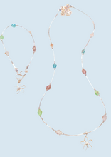 Necklace with Multicolor Crystals and Flower Charm