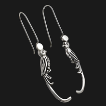 Silvery Quetzal .925 Sterling Silver Drop Earrings