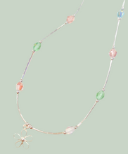 Necklace with Multicolor Crystals and Flower Charm