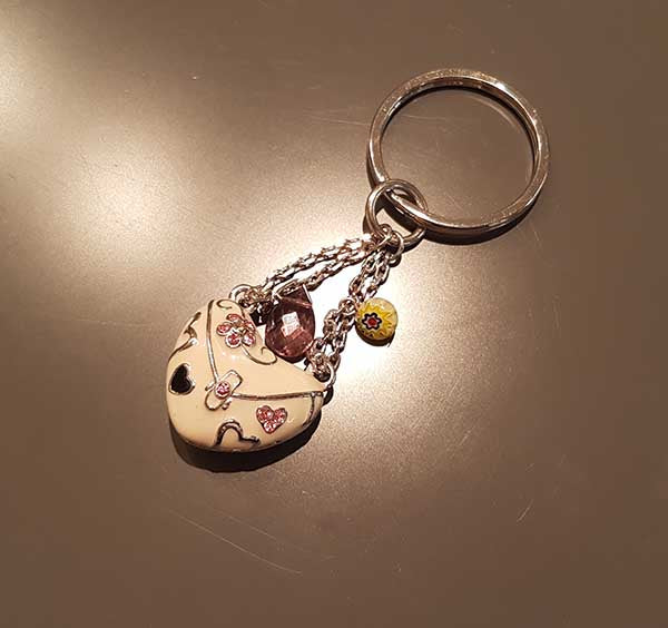 Little Heart Shaped Purse with Color Plating Key Ring