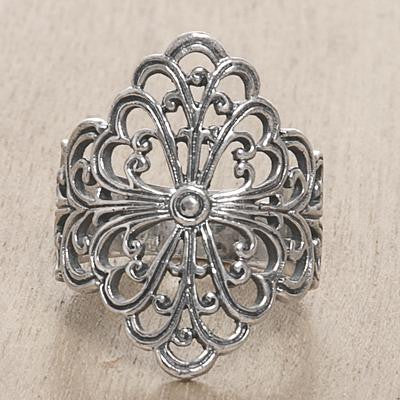 Handcrafted Sterling Silver Flower Crown Ring