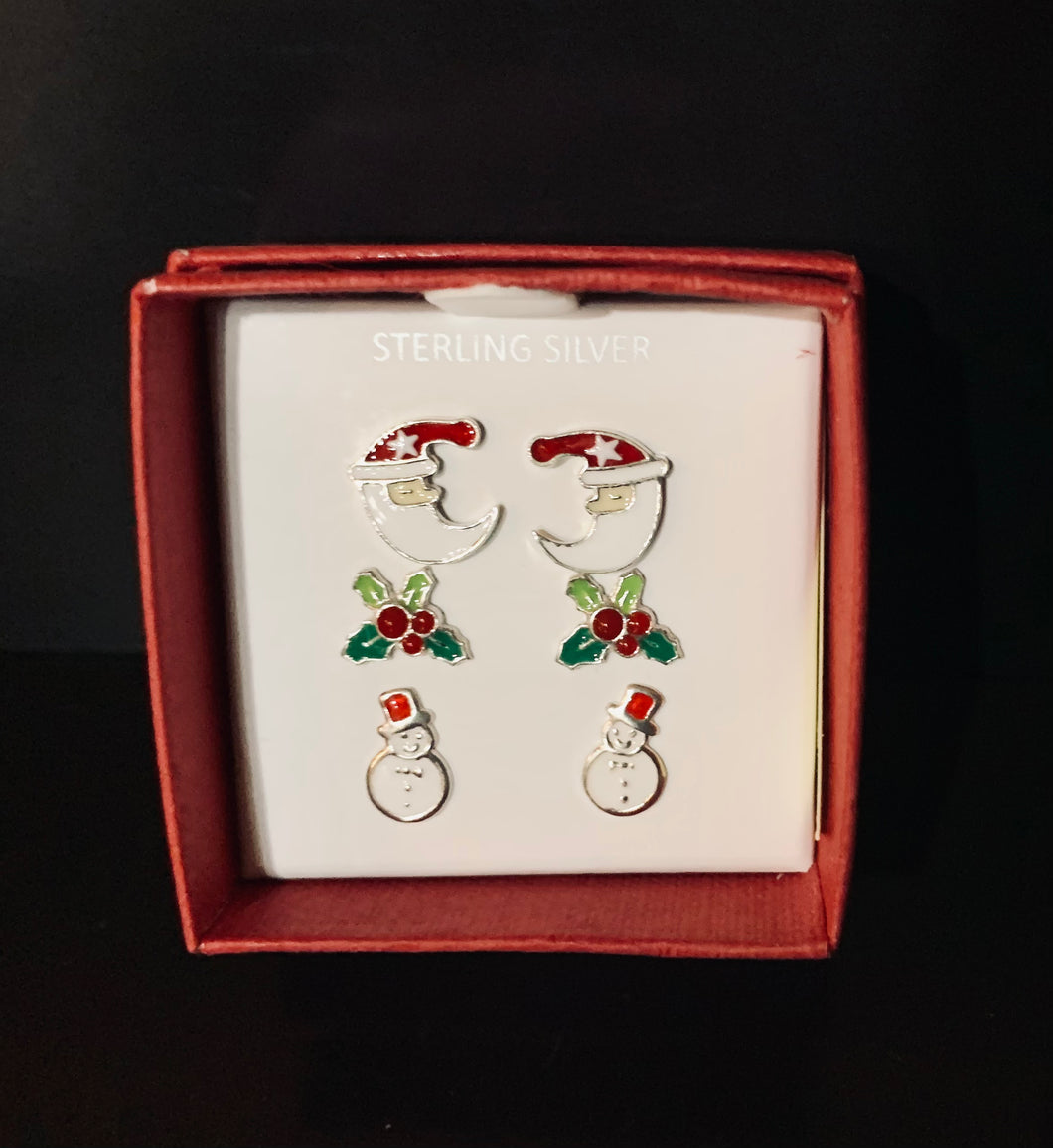 Santa/Holly/Snowman Earring Set