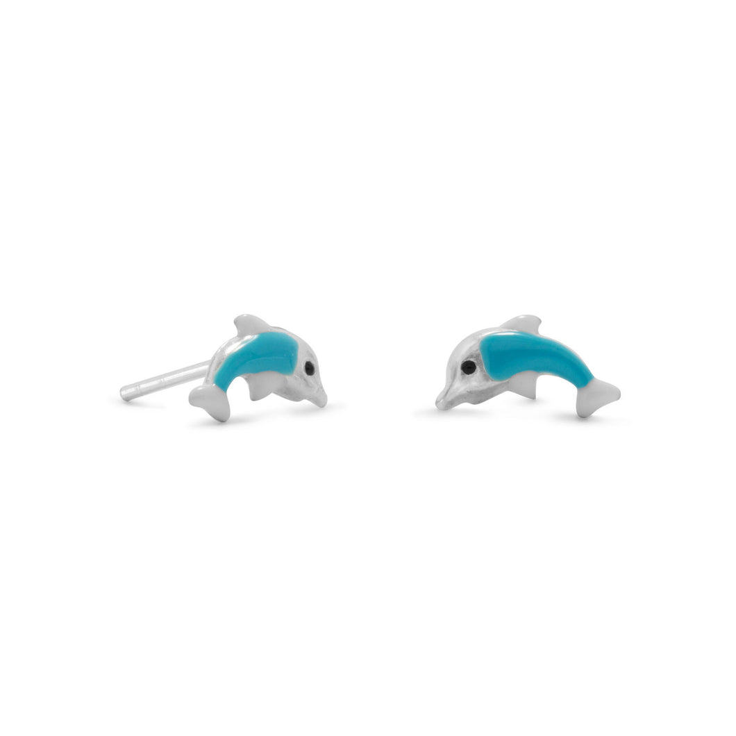 Dolphin Enamel Earrings