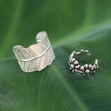 'Foliage and Flowers' Sterling Silver Ear Cuffs (Pair)