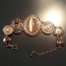 Pearl and Crystal Necklace & Bracelet Set in Rose Gold