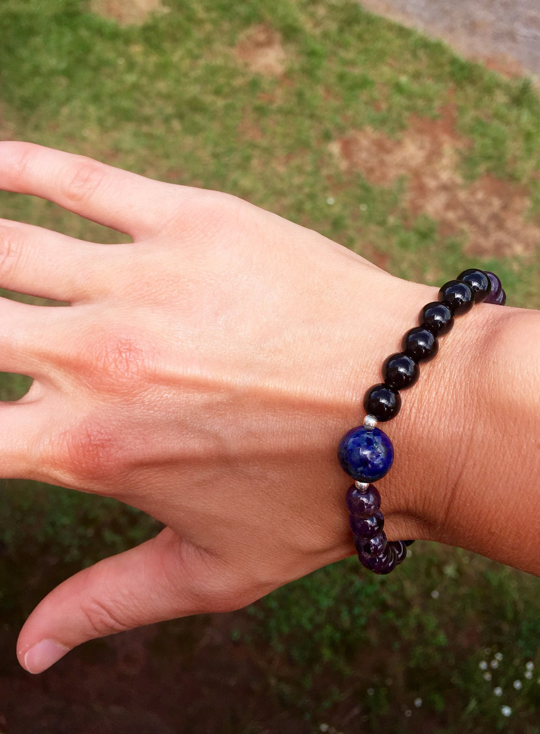 Amethyst Lapis Lazuli & Agate Bracelet