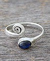 Sterling Silver Labradorite Spiral Toe Ring