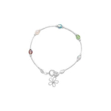 Bracelet with Multicolor Crystals and Flower Charm
