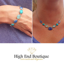 Turquoise and Chalcedony Necklace & Bracelet Set