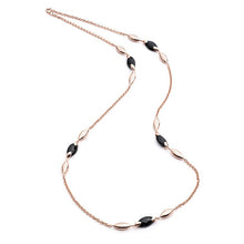 Hera Long Gemstone Necklace in Rose Gold & Black Onyx