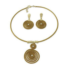 Handcrafted Golden Grass Jewelry Set with Gold Plated Accent