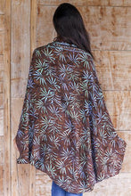 Versatile Brown Rayon Open Front Jacket/Shawl Handmade in Bali