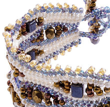 'Violetta' Beaded Bracelet: Cream & Bronze