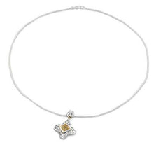 Citrine and Sterling Silver 18" Pendant Necklace