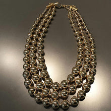 Rhodium Color or Gold Plating Necklace With Graduated Balls