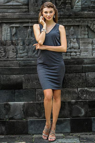 Trendy Sleeveless Graphite Dress