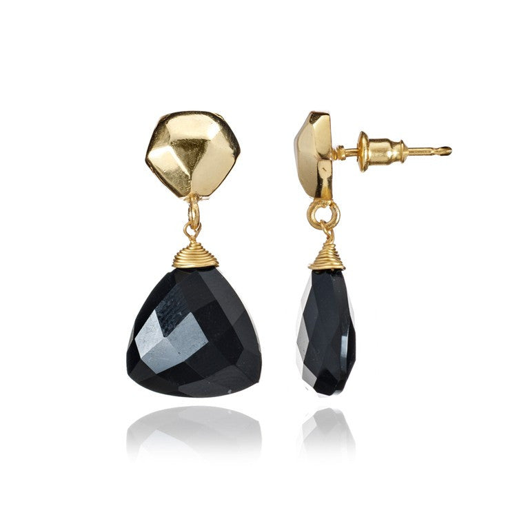 ‘Triumvirate' Earrings’ Black Onyx & Gold