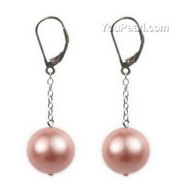 Peach 12mm Earrings w/sterling silver leverback earrings