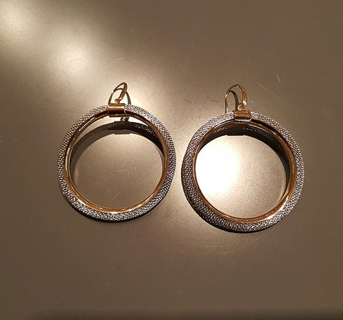 Rhodium & Gold Color Plated Hoops