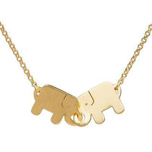 "Elephant Friendship" Pendant Necklace, 24K Gold Plated