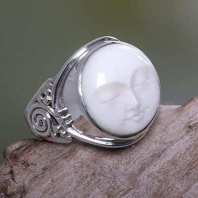 Serenity Face Of The Moon Cocktail Ring, Size 7 (Other sizes available)